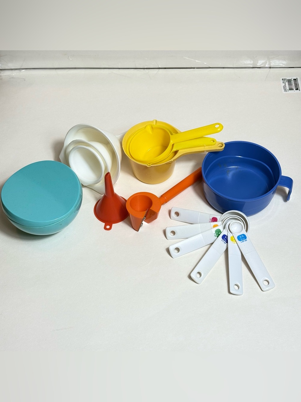 Vintage Retro MCM Kitchen Lot Measuring Spoons Cups Tupperware Funnels 1970s